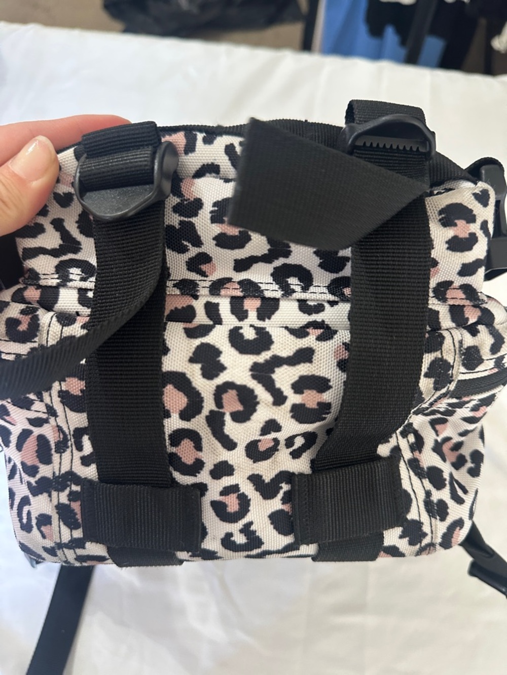WOLF Pink and Black Leopard Print Mini Backpack - Picture 4 of 11